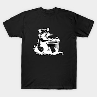 Racoon, Cute Raccoon Rocking, Forest Animal, Raccoon Trash Can Embroidery, Raccoon Trash Can T-Shirt
